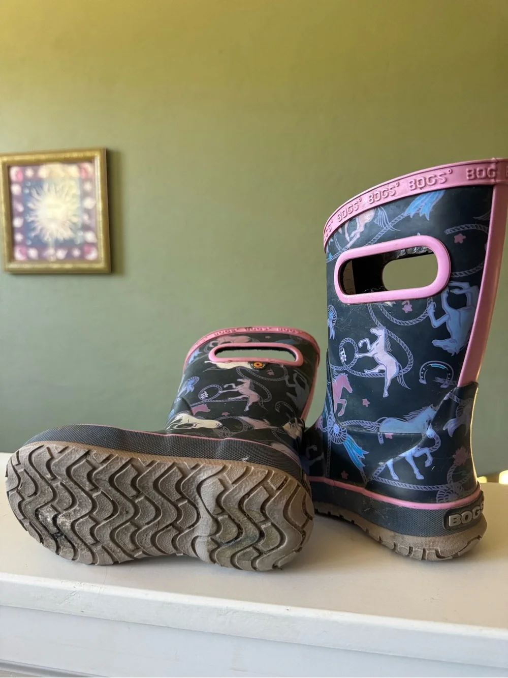 Kids Bog Rain Boot with Horses